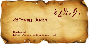Árvay Judit névjegykártya